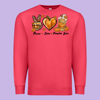 Peace Love Pumpkin Spice Premium Sweatshirt Designed By Texasbilliewilder