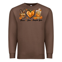 Chestnut Peace Love Pumpkin Spice Premium Sweatshirt - texasbilliewilder