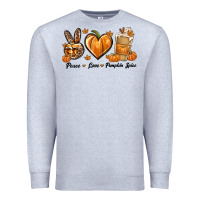 Heather Grey Peace Love Pumpkin Spice Premium Sweatshirt - texasbilliewilder