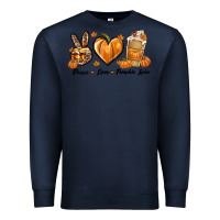 Navy Peace Love Pumpkin Spice Premium Sweatshirt - texasbilliewilder
