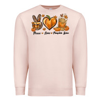 Pale Pink Peace Love Pumpkin Spice Premium Sweatshirt - texasbilliewilder