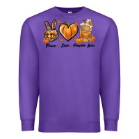 Purple Peace Love Pumpkin Spice Premium Sweatshirt - texasbilliewilder
