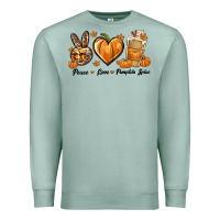 Seafoam Peace Love Pumpkin Spice Premium Sweatshirt - texasbilliewilder
