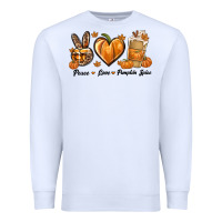White Peace Love Pumpkin Spice Premium Sweatshirt - texasbilliewilder