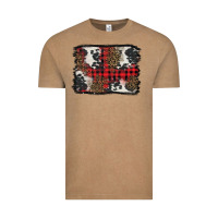 Vintage Coffee Christmas red plaid background Vintage Tee - BarkalooDesign
