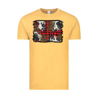 Vintage Mustard Christmas red plaid background Vintage Tee - BarkalooDesign