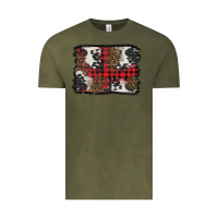 Vintage Olive Christmas red plaid background Vintage Tee - BarkalooDesign