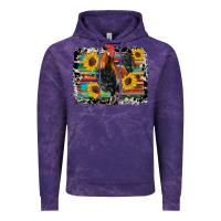 Cloud Purple western rooster coop animals sunflowers cowhide serape wooden Vintage Hoodie - Artiststas