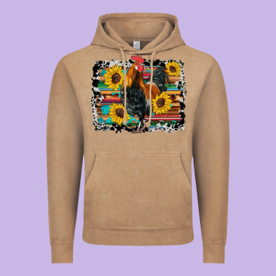 Western Rooster Coop Animals Sunflowers Cowhide Serape Wooden Vintage Hoodie Designed By Artiststas