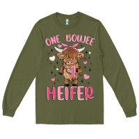 Army Green one boujee heifer Long Sleeve Tee - MaliasSmallBusiness