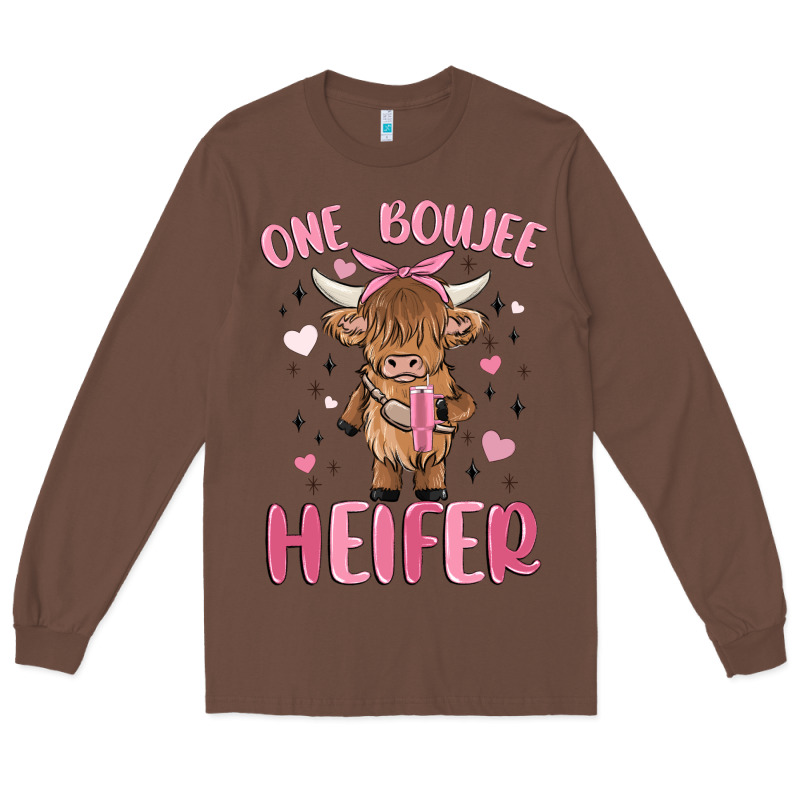 One Boujee Heifer Long Sleeve Tee by MaliasSmallBusiness | Teevron