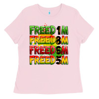 Bubblegum Pink Freedom 1865 Ladies Tee - Zillion Design Studio