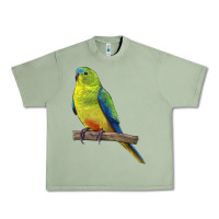 Oil Green Neophema Parrot Urban Heavy Tee - LillyAllenDesigns