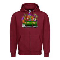 Burgundy Mardi Gras truck Zipper Hoodie - LillyAllenDesigns