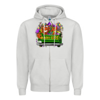 Dove Grey Mardi Gras truck Zipper Hoodie - LillyAllenDesigns