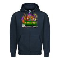 Navy Mardi Gras truck Zipper Hoodie - LillyAllenDesigns