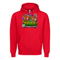 Red Mardi Gras truck Zipper Hoodie - LillyAllenDesigns