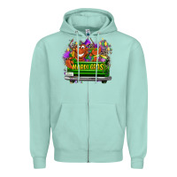 Seafoam Mardi Gras truck Zipper Hoodie - LillyAllenDesigns