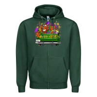 Sports Green Mardi Gras truck Zipper Hoodie - LillyAllenDesigns