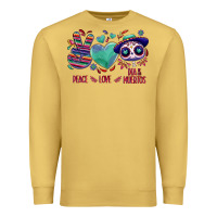 Antique Gold Peace love dia de los muertos Premium Sweatshirt - NancyCooperArtShop