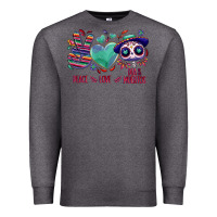 Charcoal Heather Peace love dia de los muertos Premium Sweatshirt - NancyCooperArtShop