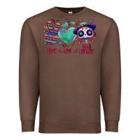 Chestnut Peace love dia de los muertos Premium Sweatshirt - NancyCooperArtShop