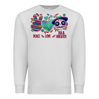 Dove Grey Peace love dia de los muertos Premium Sweatshirt - NancyCooperArtShop