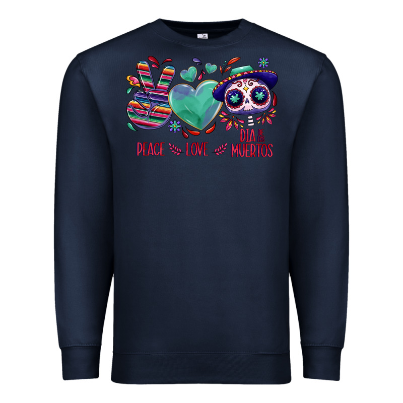 Peace Love Dia De Los Muertos Premium Sweatshirt by NancyCooperArtShop | Teevron