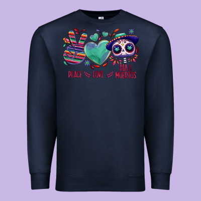 Peace Love Dia De Los Muertos Premium Sweatshirt Designed By Nancycooperartshop