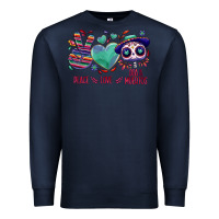 Navy Peace love dia de los muertos Premium Sweatshirt - NancyCooperArtShop