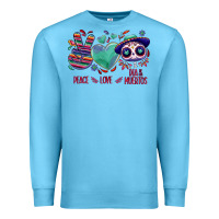 Ocean Blue Peace love dia de los muertos Premium Sweatshirt - NancyCooperArtShop