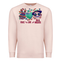 Pale Pink Peace love dia de los muertos Premium Sweatshirt - NancyCooperArtShop