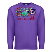Purple Peace love dia de los muertos Premium Sweatshirt - NancyCooperArtShop