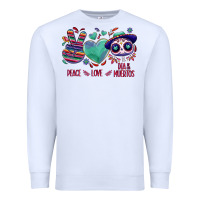 White Peace love dia de los muertos Premium Sweatshirt - NancyCooperArtShop