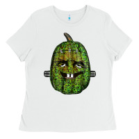 White leopard pumpkin frankestein Ladies Tee - RanaPortraitStore