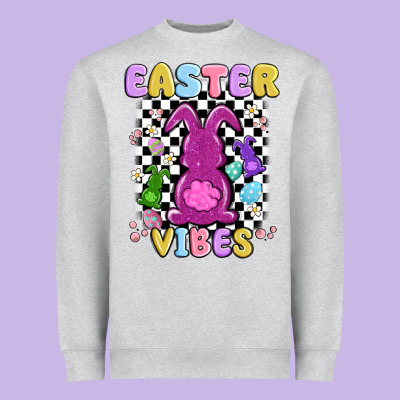 Easter Vibes Peep Faux Sequin Heavyweight Sweatshirt Designed By Maliassmallbusiness