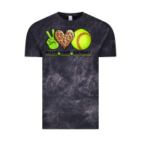 Cloud Black peace love softball Vintage Tee - AdoDesignShop