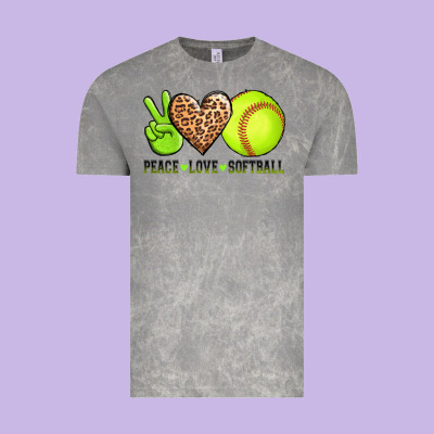 Peace Love Softball Vintage Tee Designed By Adodesignshop