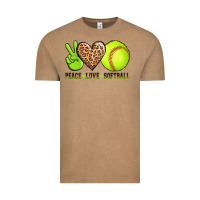 Vintage Coffee peace love softball Vintage Tee - AdoDesignShop