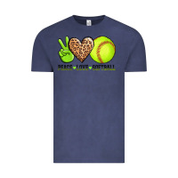 Vintage Denim peace love softball Vintage Tee - AdoDesignShop