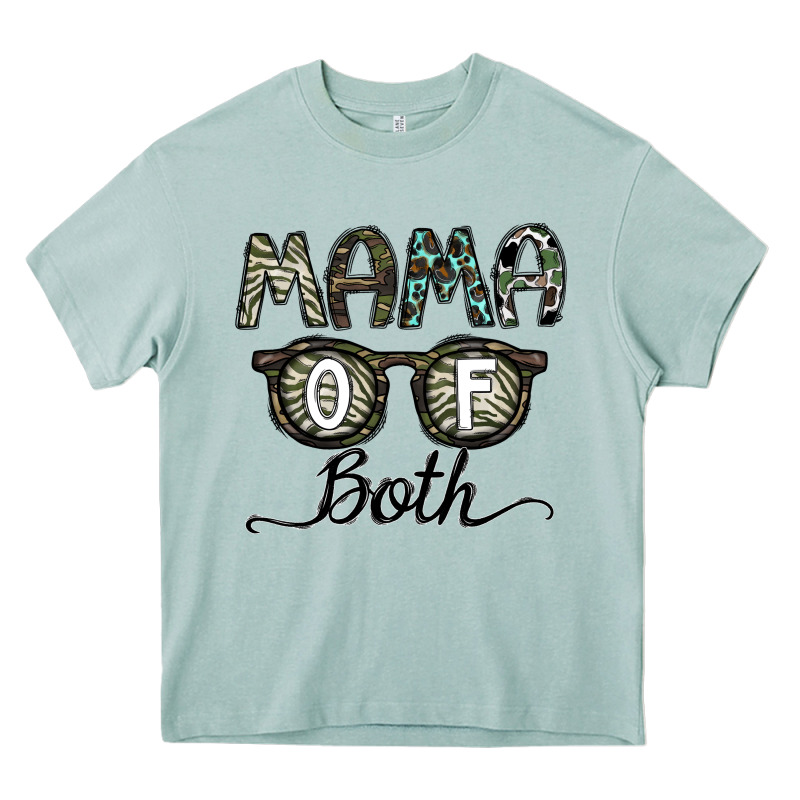 Mama Of Both Heavy Core Tee by CowhideDigitalArt | Teevron