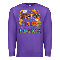 Purple I've Survived Too Many Storms Premium Sweatshirt - texasbilliewilder