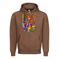Chestnut Mardi Gras love Zipper Hoodie - LillyAllenDesigns