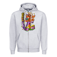 Heather Grey Mardi Gras love Zipper Hoodie - LillyAllenDesigns
