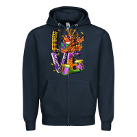 Navy Mardi Gras love Zipper Hoodie - LillyAllenDesigns