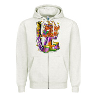 Oatmeal Heather Mardi Gras love Zipper Hoodie - LillyAllenDesigns