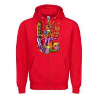 Red Mardi Gras love Zipper Hoodie - LillyAllenDesigns