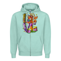 Seafoam Mardi Gras love Zipper Hoodie - LillyAllenDesigns