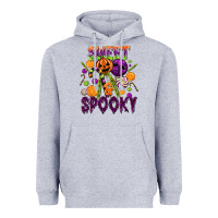 Heather Grey Sweet and Spooky Heavyweight Hoodie - texasbilliewilder