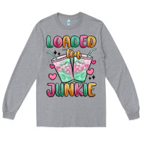 Heather Grey loaded tea junkie Long Sleeve Tee - MaliasSmallBusiness